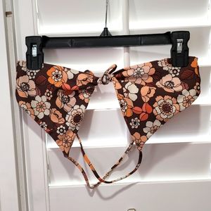 Skatie Bikini Top Brown Floral size M